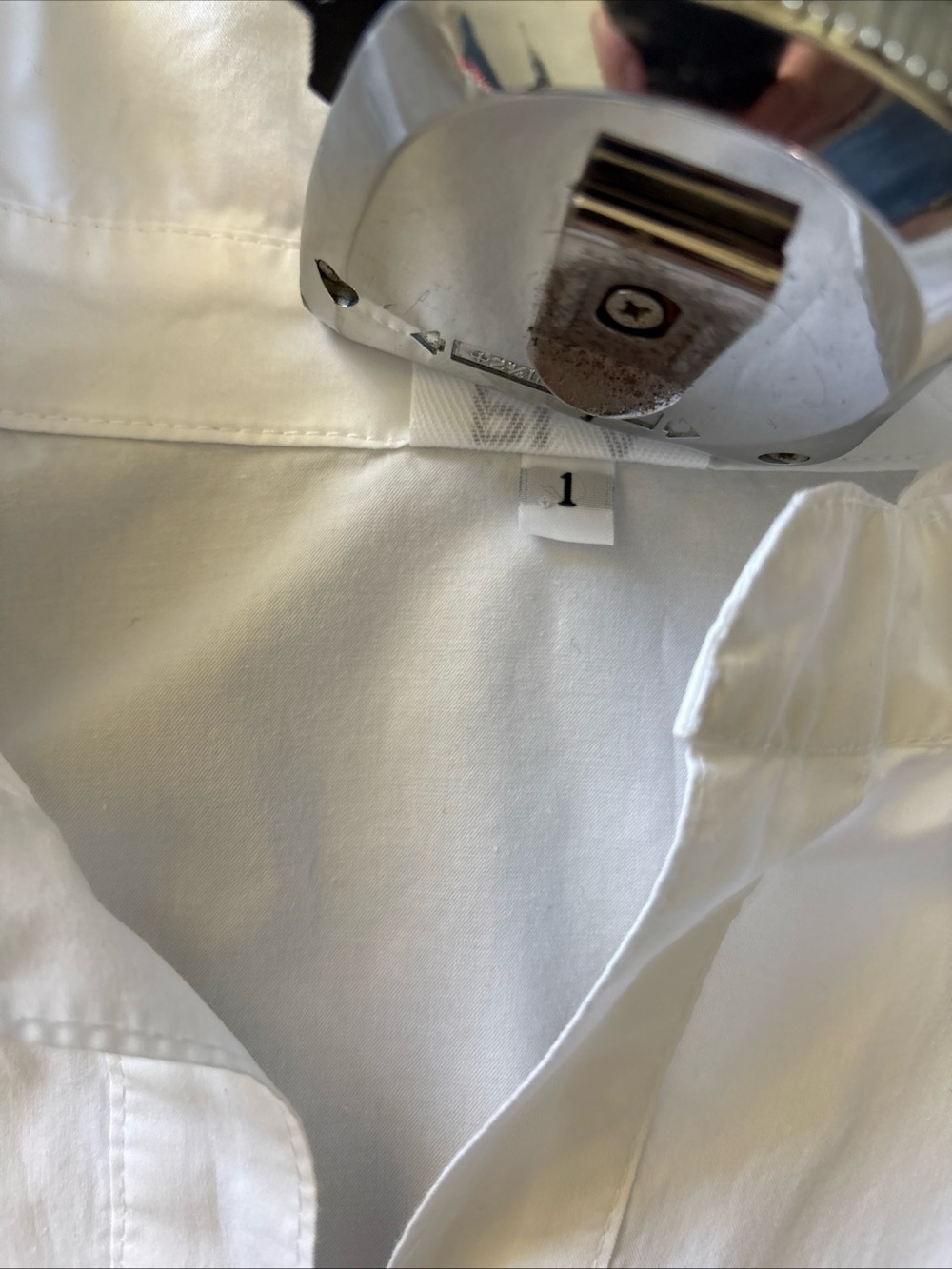 PLANET by Lauren G Size 1 White Cotton Asymmetrical Minimalist Tunic Pockets USA - Picture 3 of 9